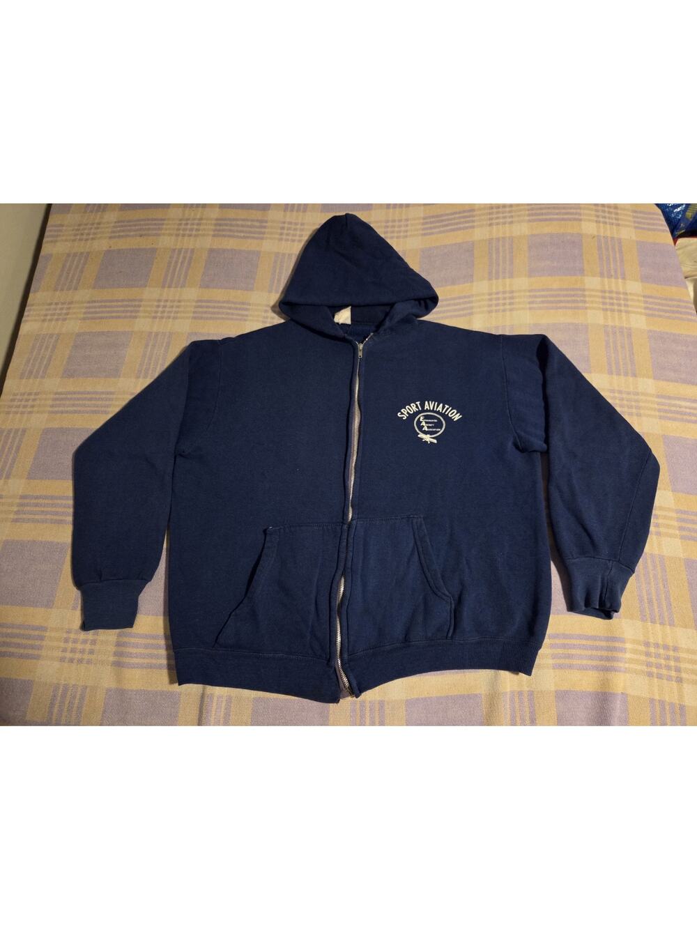 Vintage 70s Sports Aviation Experimental Aircraft Champion Zip Hoodie Sweatshirt
